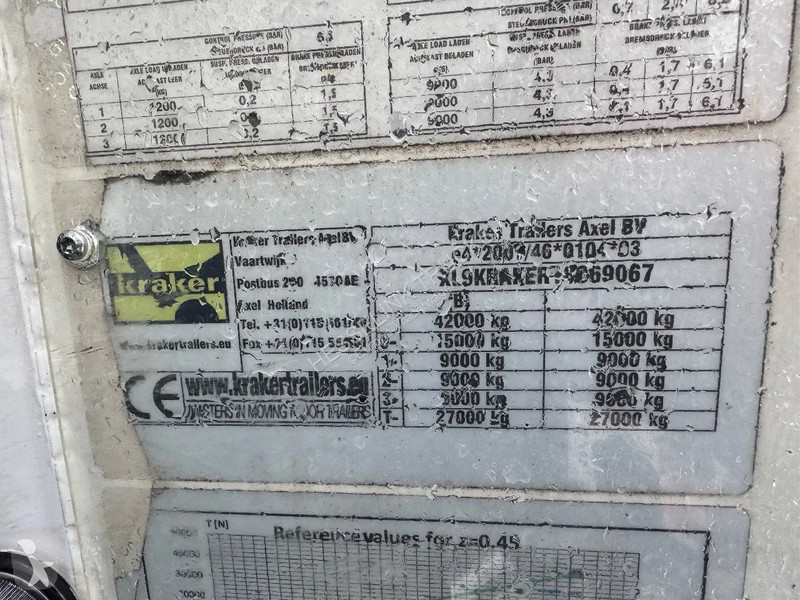 Semitrailer Kraker trailers 92m3 Agrar...