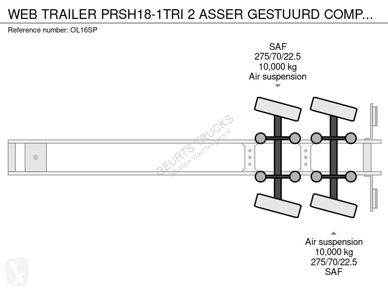 Oplegger  PRSH18-1TRI 2 ASSER GESTUURD COMPLEET