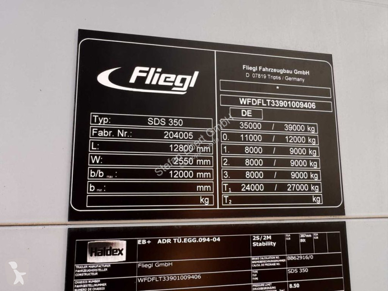 Semitrailer Fliegl SDS 350 Schiebeplane+Verdeck...