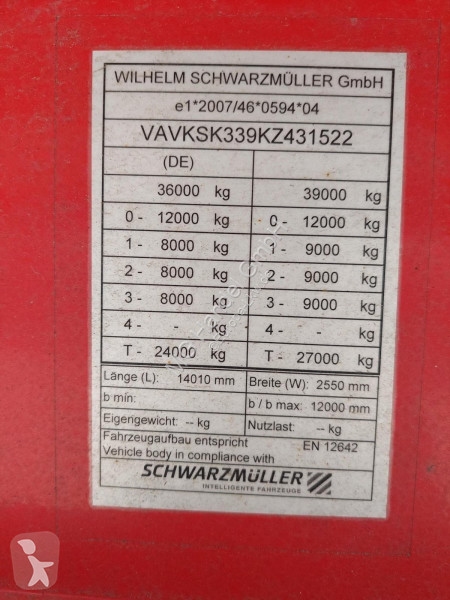 Semitrailer Schwarzmüller K10VLN3 Stahlmulde,...