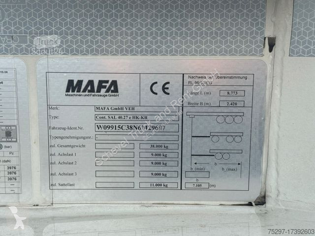 Semirimorchio  MAFA Swap 3. Achs Kippchassi