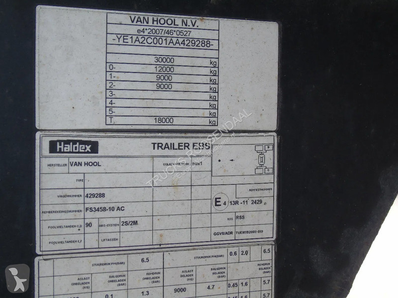 Oplegger Van Hool ROLLERS + 3x AXLE + 3.04 HEIGHT
