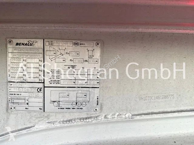 نصف مقطورة Benalu C39C14/Liftachse/Voll Alu