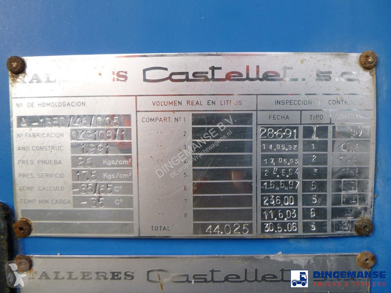 Félpótkocsi  Gas tank steel 44 m3 / 1 comp