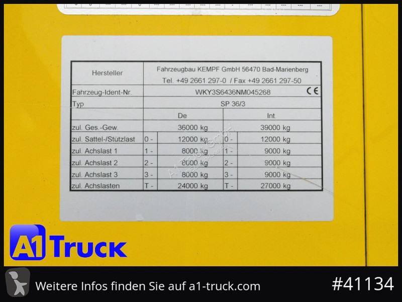 نصف مقطورة Kempf SP36/3, Agro Agrar, ca 62m³,...