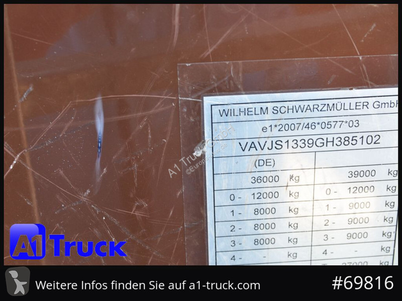 نصف مقطورة Schwarzmüller Vollalu, 90m³, 7620...