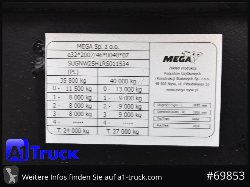 نصف مقطورة Benalu Mega  25m³ Lift Stahl  SAF...
