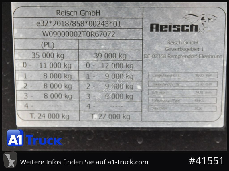 نصف مقطورة Reisch Steelpipe-R 26m³ NEU Stahl...