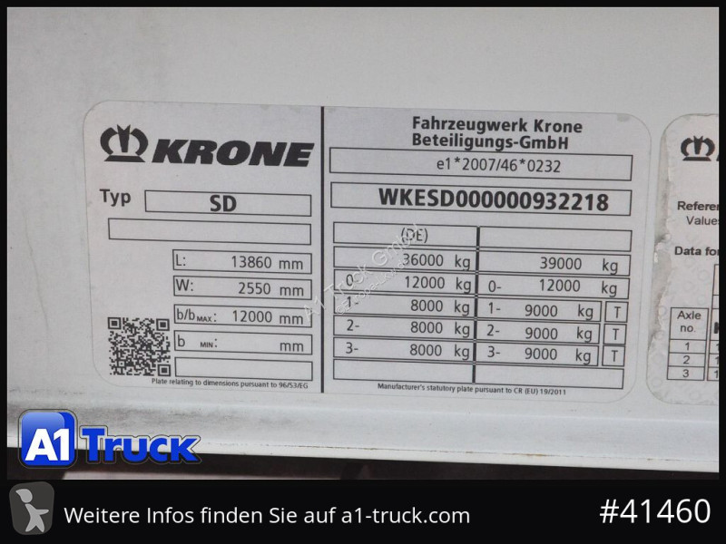 نصف مقطورة Krone SD, Getränke, Safe Curtain,...