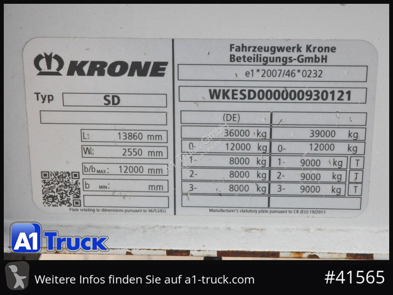 نصف مقطورة Krone SD, Getränke, Safe Curtain,...