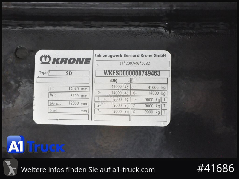 نصف مقطورة Krone SD, Kühlkoffer, Doppelstock,...