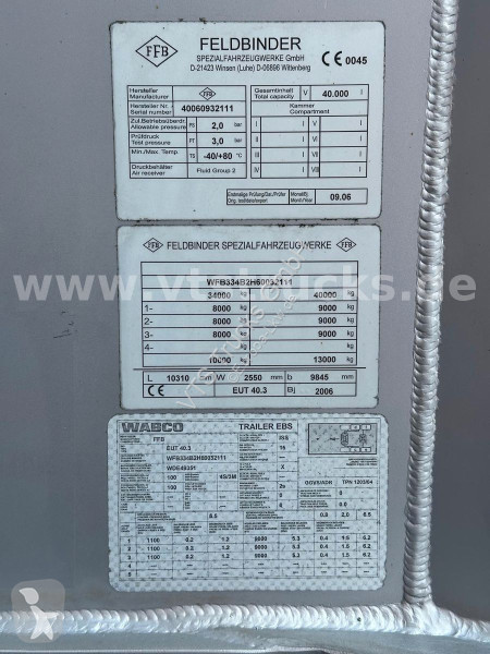 Полуприцеп Feldbinder EUT 40.3 40m³, 2 Euter,...