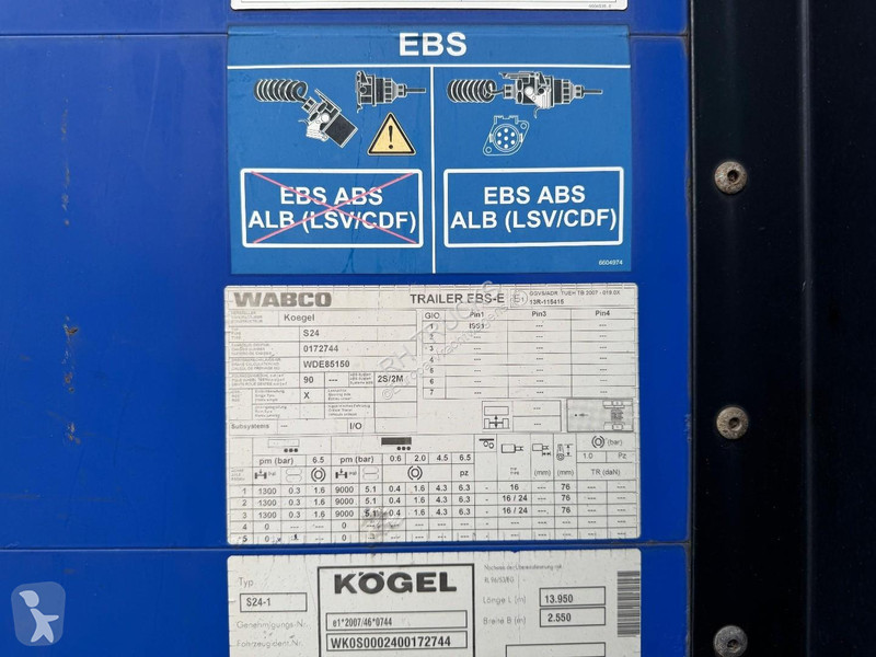 Полуприцеп Kögel S24-1 3 AXLE SAF + SLIDING ROOF
