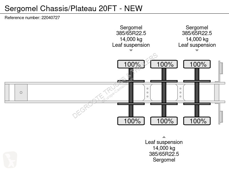 Sættevogn Sergomel Chassis/Plateau 20FT - NEW