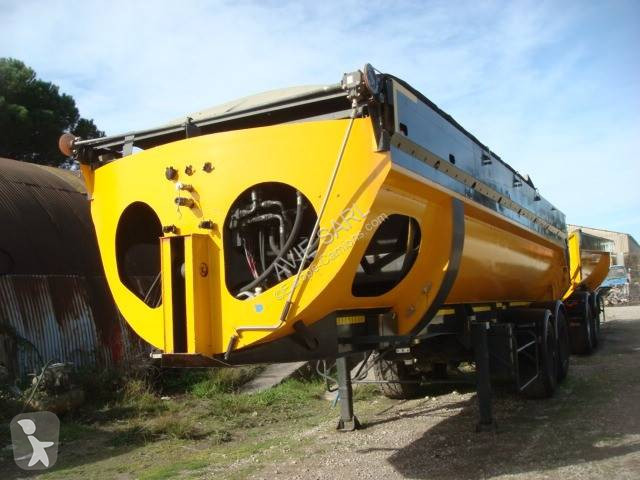 Semitrailer Pomiers BENNE POUSSOIR 33T + BACHE