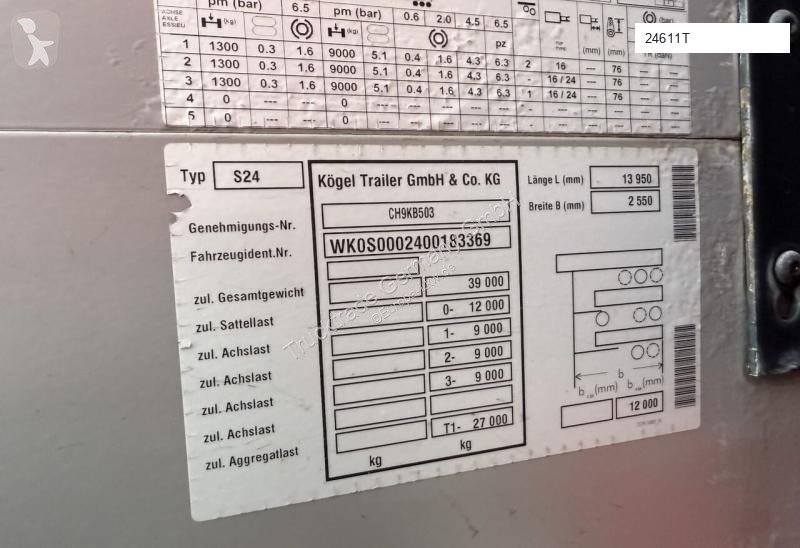 Návěs Kögel S 24 Blache mit HB