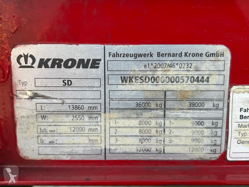 Semitrailer Krone SAF axle T.U.V. 26-11-2025...