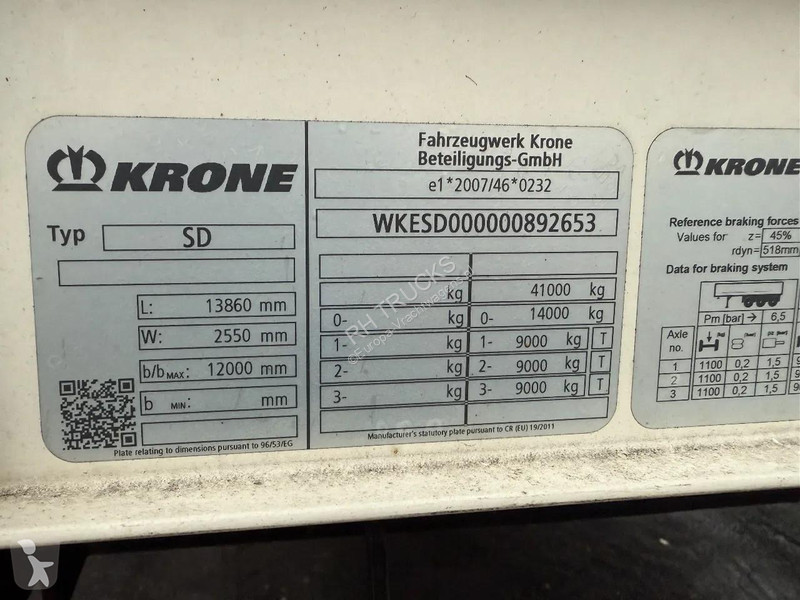 Oplegger Krone - 3 AXLE + SLIDING ROOF