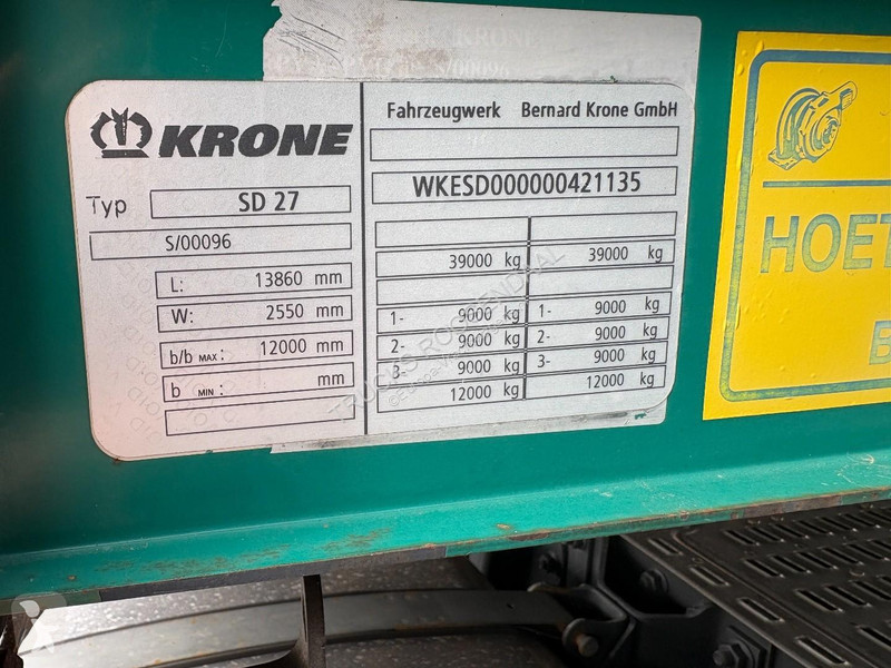 Oplegger Krone 27 + 3X BPW AXLE + LIFT AXLE +...