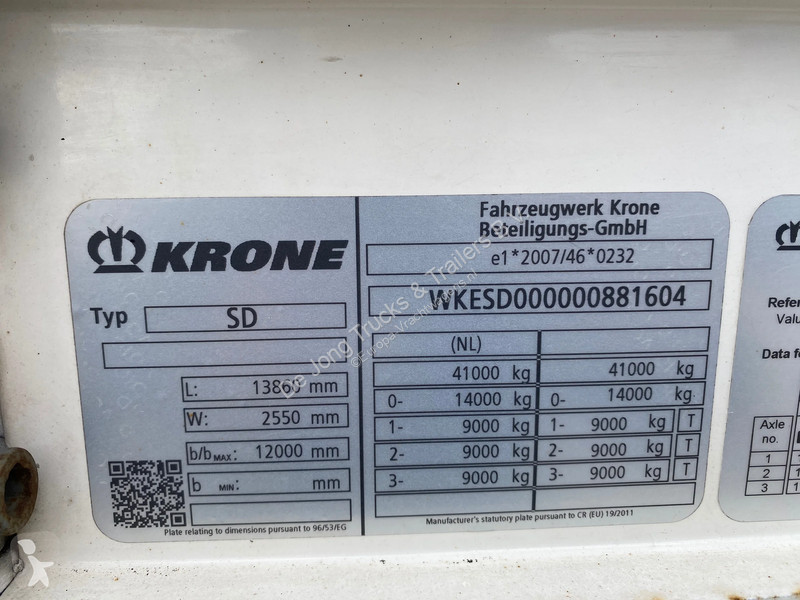 Oplegger Krone N/A  / Tautliner / Boorden / BPW...