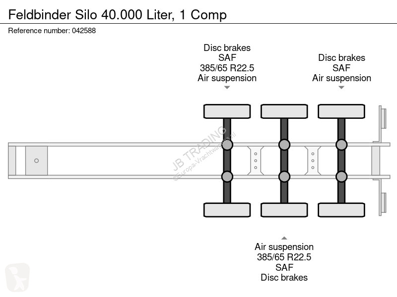 Sættevogn Feldbinder Silo 40.000 Liter, 1 Comp