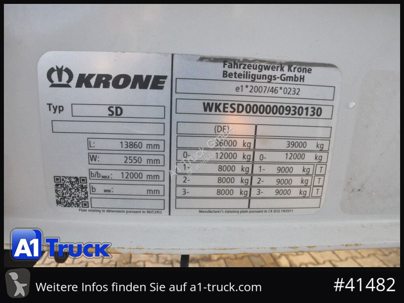 Krone SD, Getränke, LBW, VDI 2700, Alufelgen...