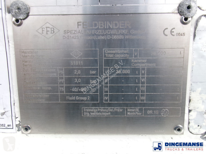 Semi reboque Feldbinder Powder tank alu 36 m3 /...