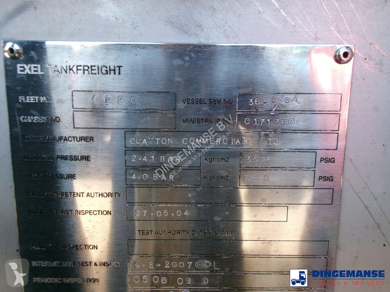 Semi reboque Clayton Bitumen tank inox 33 m3 /...