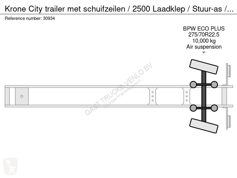 Semitrailer Krone City trailer met schuifzeilen...