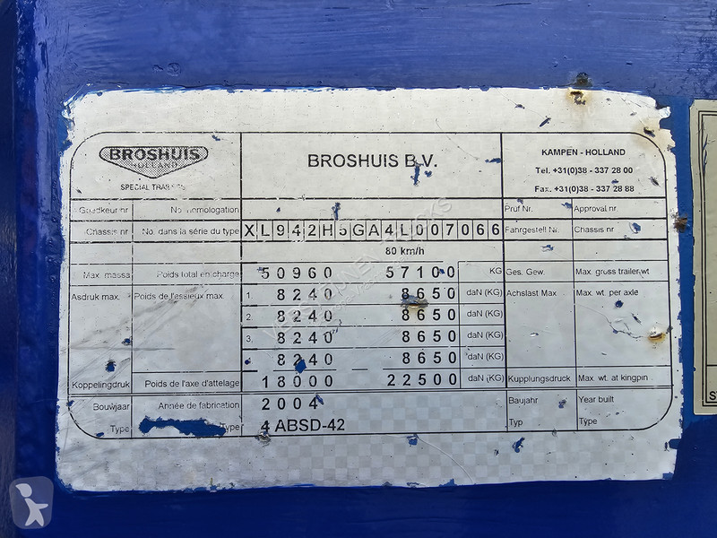 Semiremorca Broshuis 4 ABSD-42 / WHEEL WELL / 2...
