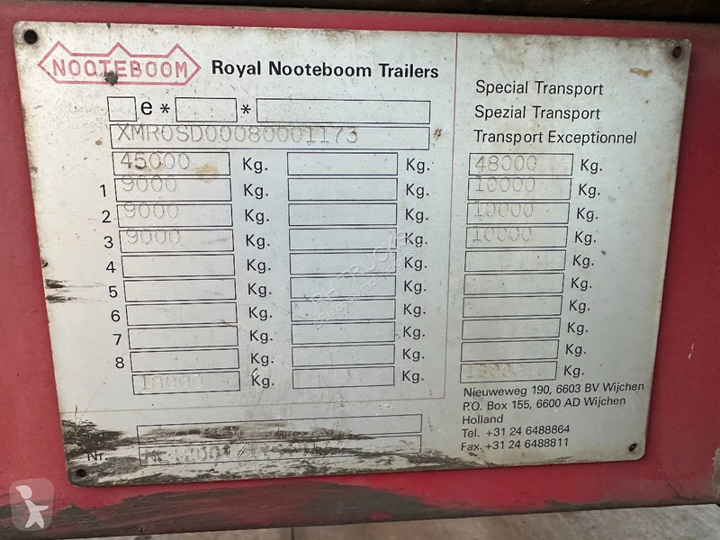 Semitrailer Nooteboom -48-03V LAST AXLE...