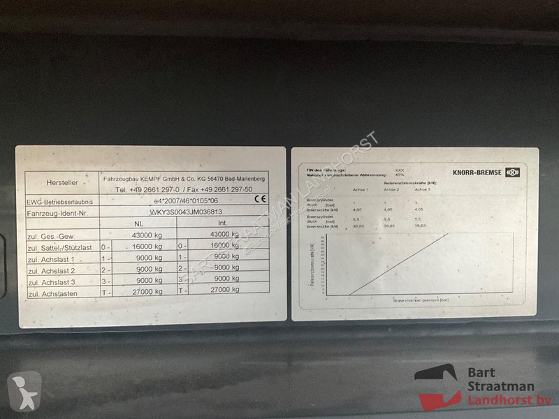 نصف مقطورة Kempf SKM 3 assige 58m³ aluminium...