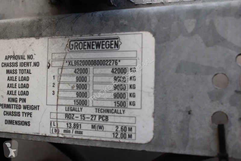 نصف مقطورة Groenewegen 3x BPW 3 TONS  lift