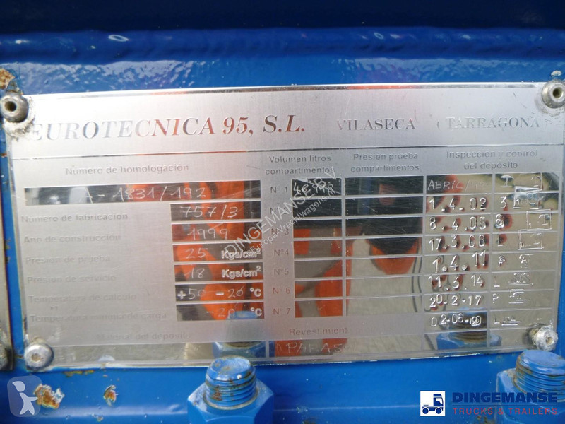 Semi remorque  Gas tank steel 46.9 m3 / 1 comp