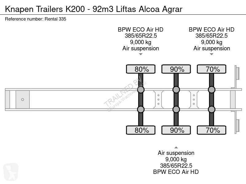 نصف مقطورة  K200 - 92m3 Liftas Alcoa Agrar