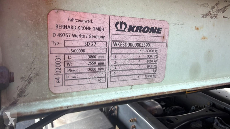 Semirremolque Krone 27 (DISC BRAKES / BPW AXLES...