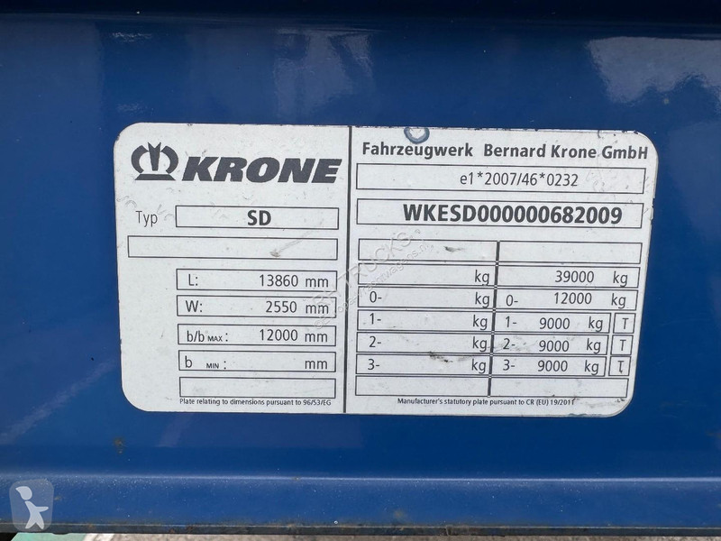 Oplegger Krone 3 AXLE SAF + SLIDING ROOF