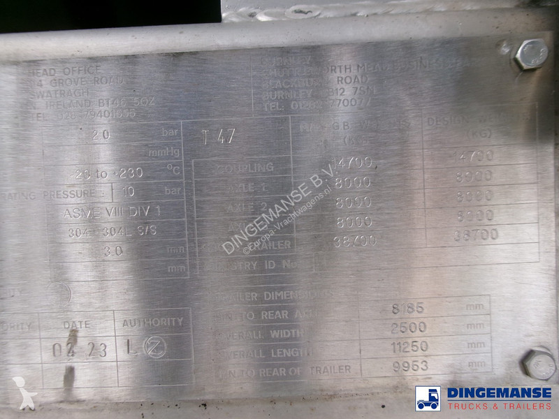 Semiremorca Crossland Bitumen tank inox 33 m3 /...