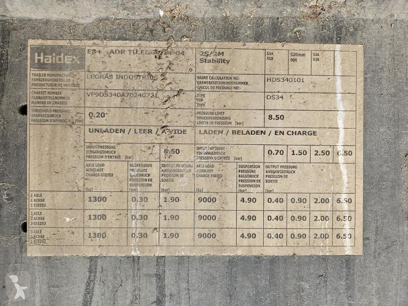 Semitrailer Legras  FOND MOUVANT 3 ESSIEUX AVEC...