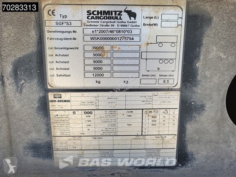 Oplegger Schmitz Cargobull SGF*S3 Liftachse 29m3