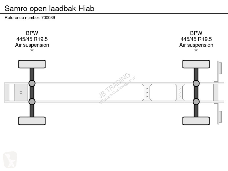 Semi remorque Samro open laadbak Hiab
