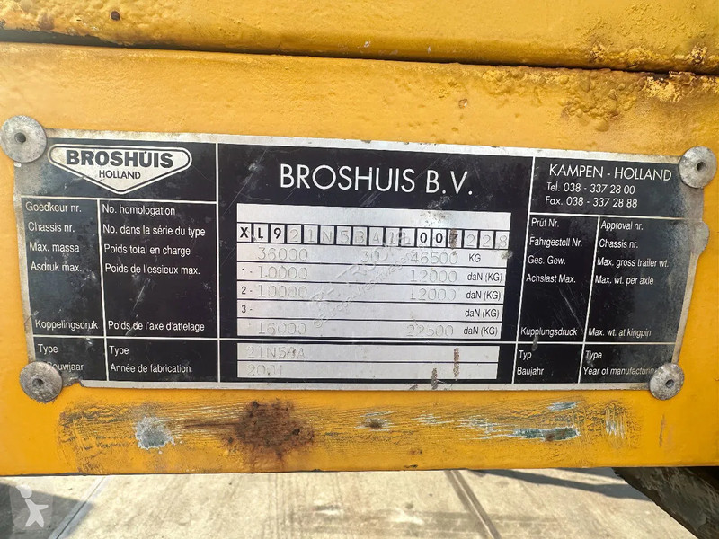 Semiremorca Broshuis 21N58A, 2 AXLE LAST AXLE...