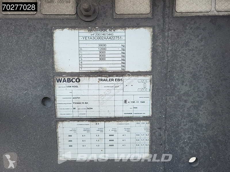 Semitrailer Van Hool 3 axles