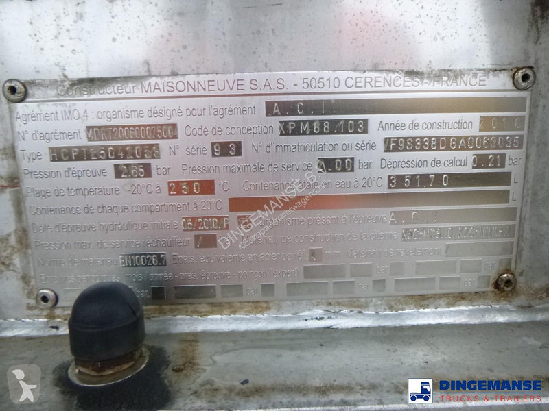 نصف مقطورة Maisonneuve Bitumen tank inox 35 m3...