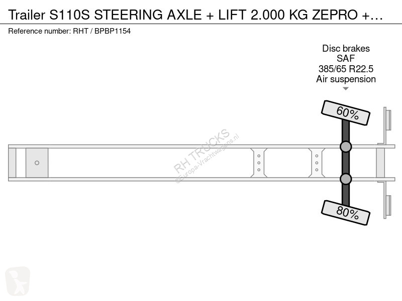 Oplegger  S110S STEERING AXLE  + LIFT 2.000 KG...