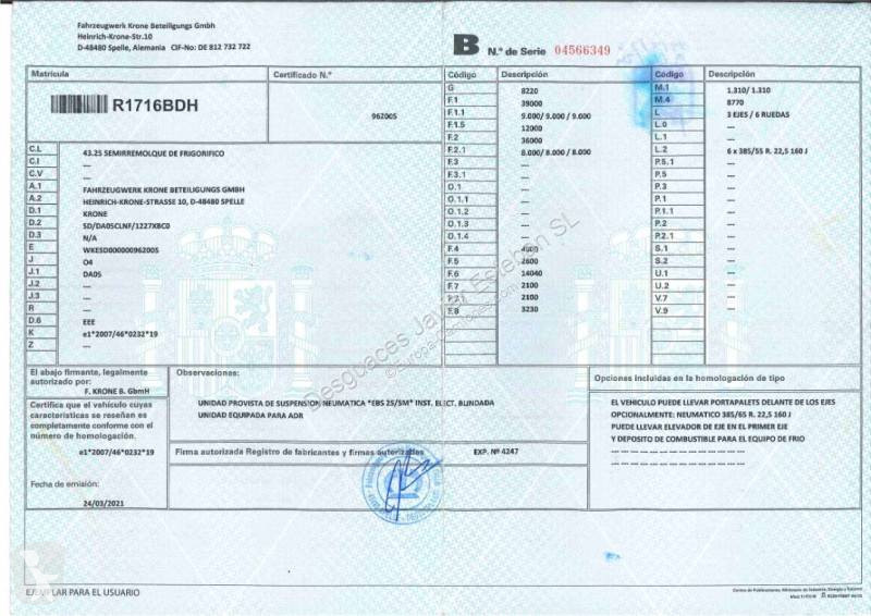 نصف مقطورة Krone SDR27 EL4MT