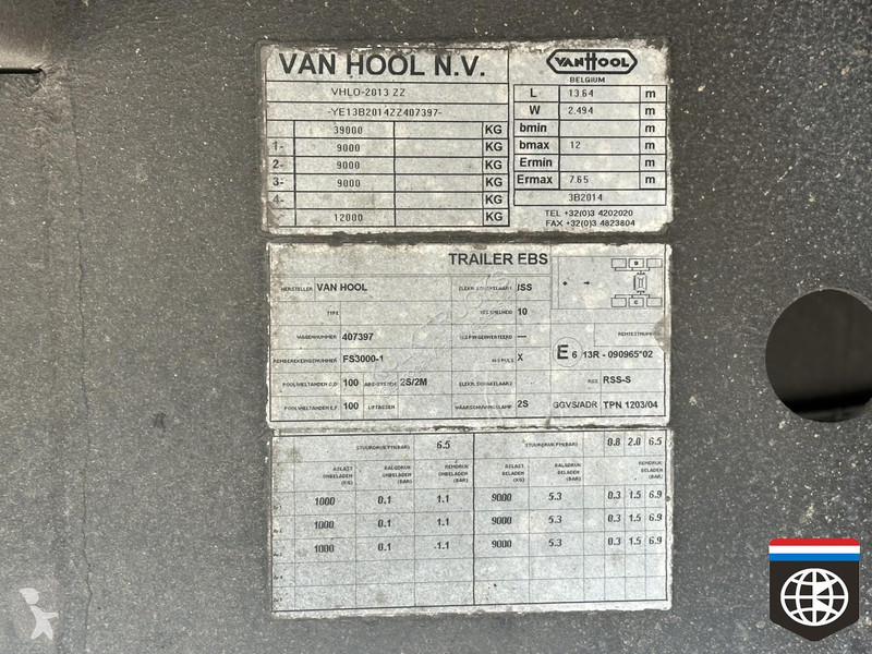 Semirimorchio Van Hool 3B2014 BOX Trailer -...