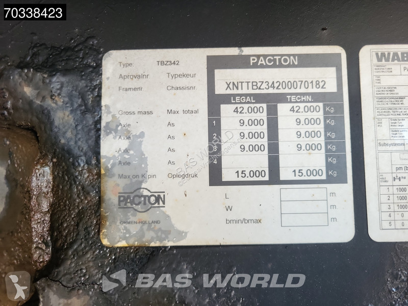 Pacton TBZ342 Steering + Lift Axle semi-trailer