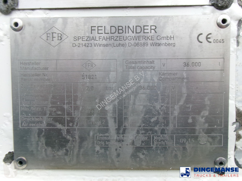 Semi reboque Feldbinder Powder tank alu 36 m3 /...