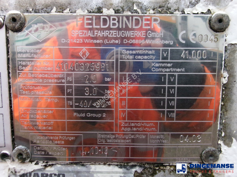 Semiremorca Feldbinder Powder tank alu 41 m3...